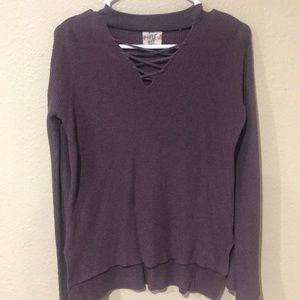 Purple flare sleeved sweater